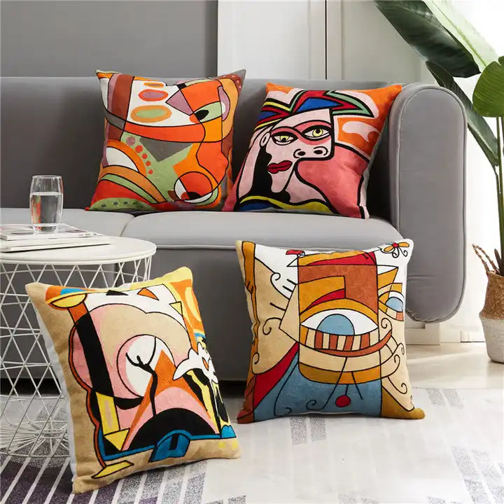 Abstract Picasso Cushion Covers (Pack of 4)