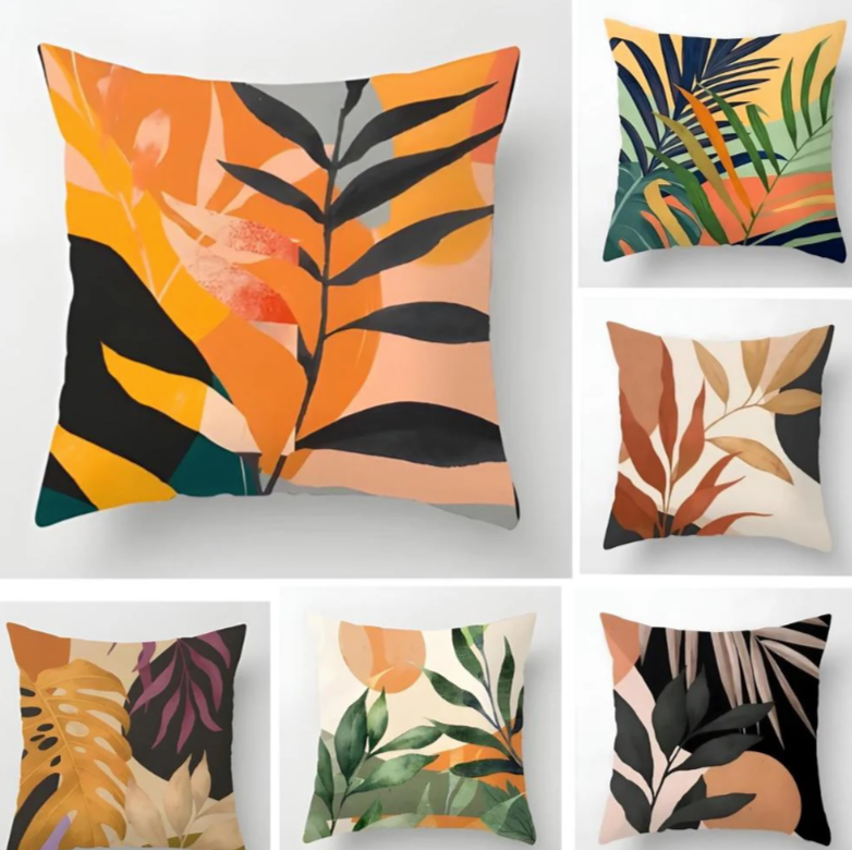 Abstract Plants Cushion Covers (Pack of 6)